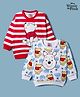 Babyhug Disney Terry Knit Full Sleeves Sweatshirts With Winnie The Pooh Graphics Pack of 2 - Red & White
