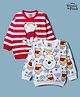 Babyhug Disney Terry Knit Full Sleeves Sweatshirts With Winnie The Pooh Graphics Pack of 2 - Red & White