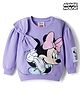 Babyhug Disney Terry Knit Full Sleeves Sweatshirt with Minnie Mouse Graphic & Bow Applique - Lavender