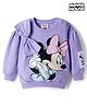 Babyhug Disney Terry Knit Full Sleeves Sweatshirt with Minnie Mouse Graphic & Bow Applique - Lavender