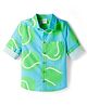 Babyoye 100% Poplin Woven Full Sleeves Shirt With Tennis Ball Print - Light Blue