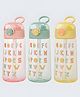 SCHOOLISH  This stylish bottle features a unique alphabet design that not only makes hydration exciting for kids alike but also promotes learning and creativity.  550ML-PACK OF 1 - COLOR MAY VARY