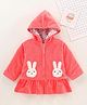 Wonderchild Full Sleeves Bunny Patch Detailed Hooded Jacket  - Orange