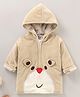 Wonderchild Full Sleeves Cute Animal Patch Detailed Hooded Padded Light Winter Jacket - Fawn