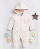 Wonderchild Full Sleeves Animals Printed Padded Footed Sleepsuit - Beige