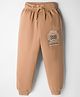 Taeko Looper Knit Full Length Lounge Pant with Basketball Print - Tan