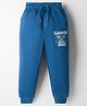 Taeko Looper Knit Full Length Lounge Pant With Text Print - Blue