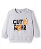 Doodle Poodle 100% Cotton Knit Full Sleeves Sweatshirt With Tiger Print - Off White