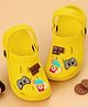 Yellow Bee Gamepad & Chocolate Charms Applique Detailed Perforated Clogs - Yellow