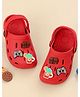 Yellow Bee Gamepad & Chocolate Charms Applique Detailed Perforated Clogs - Red