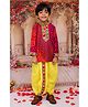 KID1 Cotton Woven Navratri Theme Full Sleeves Bandhani Designed & Mirror Work Embellished Dhoti Kurta Set - Multi Colour & Yellow