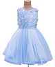 Pine Kids Woven Sleeveless Party Dress With Butterfly Applique & Sequin Detailing - Blue