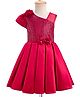 Pine Kids Woven Sleeveless Party Dress With Sequin Detailing & Floral Applique - Red