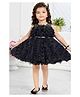 Lagorii Net Woven Sleeveless Ruffles Detailed Dress - Black