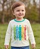 Babyoye 100% Cotton Knit Full Sleeves T-Shirt With Teddy Print - White