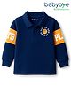 Babyoye 100% Cotton Knit Full Sleeves Cut & Sew Polo T-Shirt with Sport Theme Graphic - Navy Blue