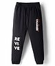 Doreme Single Jersey Knit Full Length Lounge Pants with Text Print - Black