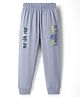 Doreme Single Jersey Knit Full Length Lounge Pants with Text Print - Light Blue