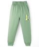 Doreme Single Jersey Knit Full Length Lounge Pants with Text & Chess Pieces Print - Light Green