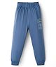 Doreme Single Jersey Knit Full Length Lounge Pants with Text Print - Blue