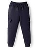 Doreme Terry Knit Full Length Solid Color Lounge Pant - Navy Blue