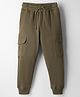 Doreme Terry Knit Full Length Solid Color Lounge Pant - Dark Green