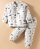 Doreme Interlock Knit Full Sleeves Co-Ord Winter Wear T-Shirt & Joggers Set With Nautical Print