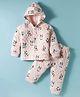 Doreme Knit Full Sleeves Co-Ord Hooded Winter Wear T-Shirt & Joggers Set With Panda Print - Pink