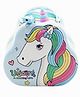 Rushabh Novelty Unicorn theme coin box with lock and handle Metal Coin Box S-269-Blue