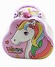 Rushabh Novelty Unicorn theme coin box with lock and handle Metal Coin Box S-269-Pink