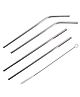 Wonderchef Ambrosia Straw Set 4 Pcs, and Cleaning Brush | Food-Grade Stainless-Steel | Long, Reusable, Sustainable Metal Design |for Kids & Adults | Drink Water, Juice, Shakes (Silver)