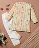 Desi Soota Cotton Woven Full Sleeves Floral & Leaves Printed Coordinating Kurta Pyjama Set - Yellow