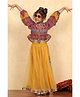 BIBA Woven Three Fourth Puffed Sleeves Birds Embroidered Lehenga Choli Set - Yellow
