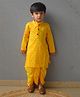 MASTARANG 100% Cotton Woven Full Sleeves Bandhani Printed Kurta Dhoti Set - Yellow
