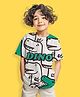 NUSYL Knit Half Sleeves Dinosaur Printed Tee - White