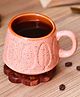 WEAVING HOMES Peach Serene Leaf Coffee Mug With beautiful peach Color Drinkware Mug 250 ml