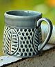 WEAVING HOMES Subtle Grey Leaf Coffee Mug With beautiful Grey Color Drinkware Mug 180 ml