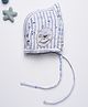Cocoon Care 100% Bamboo Muslin Woven Striped & Horse Cradle Designed Cap - 35 Cm - Off White