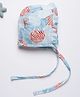 Cocoon Care 100% Bamboo Cotton Muslin Woven Abstract Printed Cap - Light Blue - Diameter - 35cm