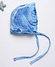Cocoon Care 100% Bamboo Muslin Woven Abstract Designed Cap - 35 Cm - Blue