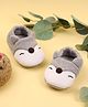 Kicks & Crawl Fox Face Applique Detailed Booties - Grey