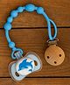 Badal Kidz Stylish Baby Pacifier with Clip Chain - Soft, Safe & BPA-Free - Blue