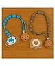Badal Kidz Stylish Baby Pacifier with Clip Chain - Soft, Safe & BPA-Free (pack of 2) - Blue & Grey