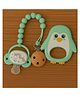 Badal Kidz Baby Pacifier with Chain & Soft Penguin Teether Combo ,Silicone, BPA Free - Green & Green