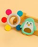 Badal Kidz Premium Wooden & BPA-Free Silicone Teether Combo, Safe & Soothing for Babies- Blue & Green