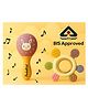 Badal Kidz BIS Certified Wooden Teether & Wooden Rattle Combo , Natural, Safe & Eco-Friendly for Babies- Beige & Purple