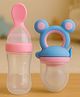 Badal Kidz Presents Combo BPA Free Silicone Spoon Bottle & Fruit/Food Nibbler- Pink & Blue
