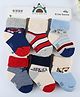 Kidofash Cotton Knit Pack Of 6 Striped & Excavator Designed Socks - Blue