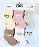 Kidofash Cotton Knit Pack Of 6 Baby Animals Designed Socks - Pink