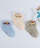 Kidofash Cotton Pack Of 3 Vehicles Designed Socks - Cream